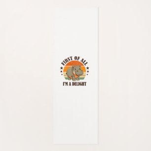 Tapis De Yoga Tout d'abord je suis un délicieux bébé Hippo Moo D