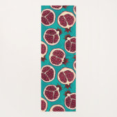Tapis De Yoga Tranches de grenade sur turquoise (Dos)