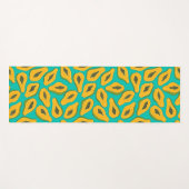 Tapis De Yoga Tranches de papaye turquoise (Devant (Horizontal))