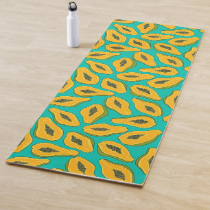 Tapis De Yoga Tranches de papaye turquoise