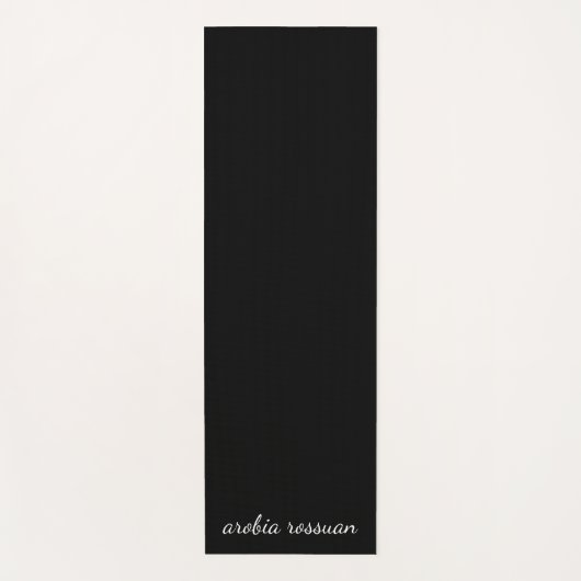 Tapis De Yoga Trendy Monogram Modern Black Script Name Art (Devant)