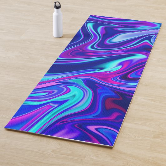 Tapis De Yoga Trendy neon blue pink turquoise Abstract  (En situation)