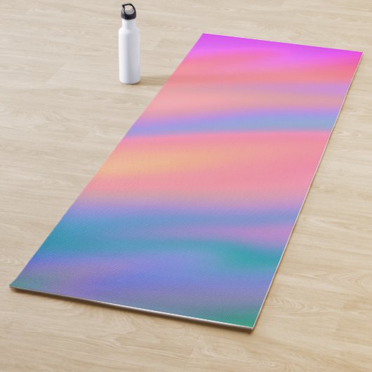 Tapis De Yoga Trendy Unique Pink Blue green abstract waves (En situation)