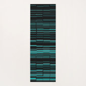 Tapis De Yoga Très Cool Moderne Turquoise rayé (Dos)