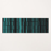 Tapis De Yoga Très Cool Moderne Turquoise rayé (Devant (Horizontal))