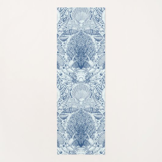 Tapis De Yoga Trésors de plage en bleu (Devant)