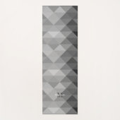 Tapis De Yoga Triangle gris carré géométrique motif Monogramme (Devant)