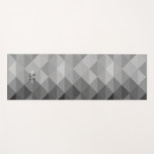 Tapis De Yoga Triangle gris carré géométrique motif Monogramme (Devant (Horizontal))