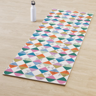 Tapis De Yoga Triangles colorés des années 80