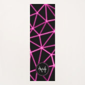 Tapis De Yoga Triangles noirs géométriques néon lignes roses Mon (Devant)