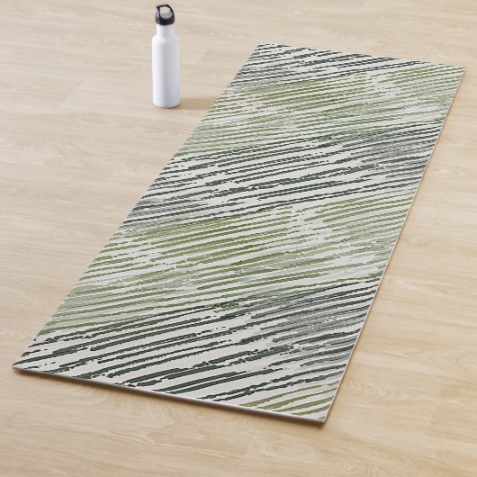 Tapis De Yoga Tribal Green Stripes Abstract Pattern  (En situation)