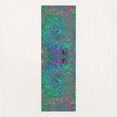 Tapis De Yoga Trippy Chartreuse et Blue Retro Liquid Swirl (Devant)