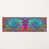 Tapis De Yoga Trippy Sky Blue Abstrait Retro Liquid Swirl (Devant (Horizontal))