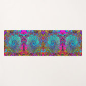 Tapis De Yoga Trippy Sky Blue Abstrait Retro Liquid Swirl (Devant (Horizontal))