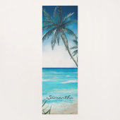 Tapis De Yoga Tropical Beach Island Ocean Nom du paysage (Dos)