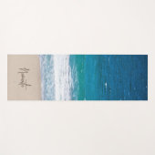 Tapis De Yoga Tropical Blue Ocean Waves Namaste Beach (Devant (Horizontal))