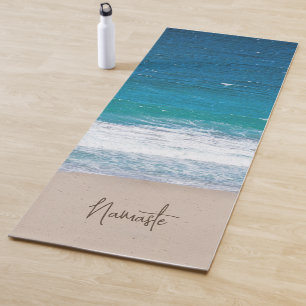 Tapis De Yoga Tropical Blue Ocean Waves Namaste Beach