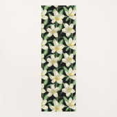 Tapis De Yoga Tropical continu motif fleurs blanches feuille ver (Devant)