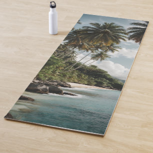 Tapis De Yoga Tropical Island Beach Ocean Green Photo