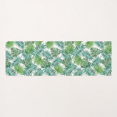 Tapis De Yoga Tropical Palm Tree Feuille Motif Monogrammé (Dos (Horizontal))