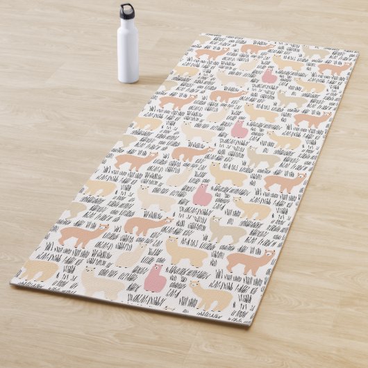 Tapis De Yoga Troupeau de motif d'alpaga (En situation)