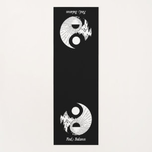 Tapis De Yoga Trouver l'équilibre Zen Yin Yang Noir Blanc