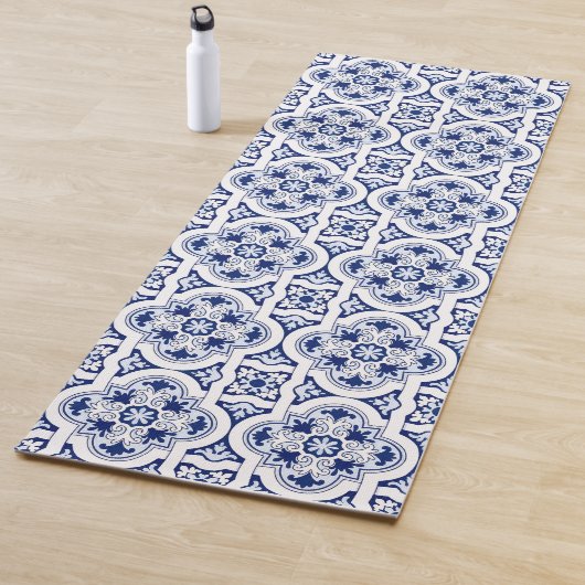 Tapis De Yoga Tuile bleue portugaise (En situation)