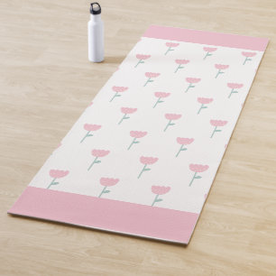 Tapis De Yoga Tulipe rose Flore Minimaliste Simple Fille mignonn