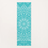 Tapis De Yoga Turquoise Bleu Boho Mandala Méditation personnalis (Devant)