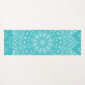 Tapis De Yoga Turquoise Bleu Boho Mandala Méditation personnalis (Devant (Horizontal))