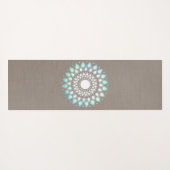 Tapis De Yoga Turquoise Blue Lotus Mandala (Dos (Horizontal))