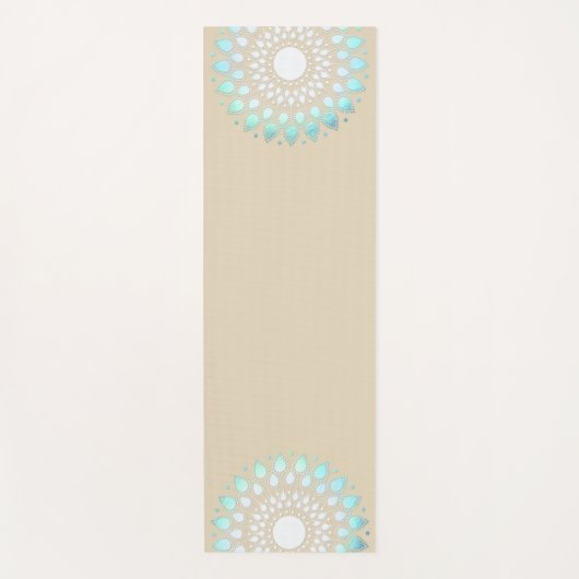 Tapis De Yoga Turquoise Blue Lotus Mandala (Devant)