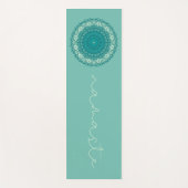 Tapis De Yoga Turquoise Blue Mandala Avec Namaste Text (Devant)