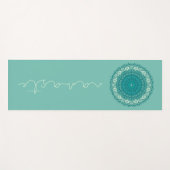 Tapis De Yoga Turquoise Blue Mandala Avec Namaste Text (Devant (Horizontal))