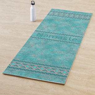 Tapis De Yoga Turquoise du sud-ouest Personnalisé