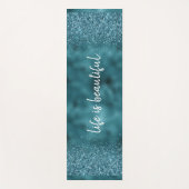 Tapis De Yoga Turquoise Parties scintillant Glitz glam glam pers (Devant)