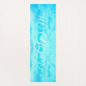 Tapis De Yoga Turquoise Turquoise Caraïbes Nom Monogram Yoga Mat (Dos)