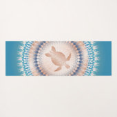 Tapis De Yoga Turtle rose Gold Turquoise Mandala (Dos (Horizontal))