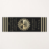 Tapis De Yoga Typographie Arbre de vie Noir et Tan (Devant (Horizontal))