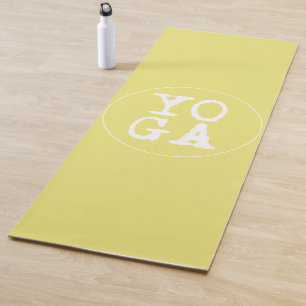 Tapis De Yoga Typographie d'amusement du YOGA   - jaune