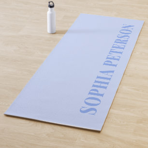 Tapis De Yoga Typographie moderne Gras Pastel Blue Minimaliste