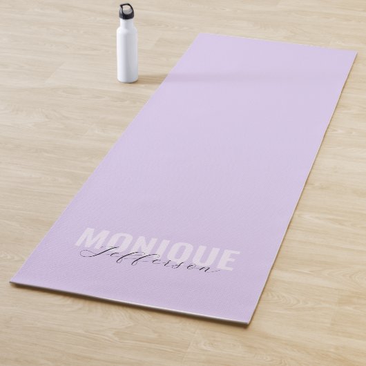 Tapis De Yoga Typographie & Script Lilac Lavender Monogramme (En situation)