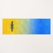 Tapis De Yoga Ukraine jaune bleu géométrie maillage motif Monogr (Devant (Horizontal))