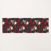 Tapis De Yoga Un crâne et une série Rose 10 (Dos (Horizontal))