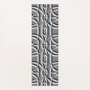 Tapis De Yoga Un motif de design d'art de gaufrage gris argenté 