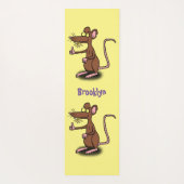 Tapis De Yoga Un rat brun mignon pouce vers le haut dessin animé (Dos)