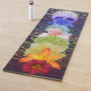Tapis De Yoga Une belle base de sept chakras de fleurs