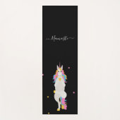Tapis De Yoga Unicorn yoga pose mignon fun noir namaste (Devant)