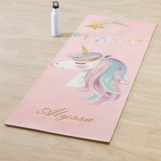 Tapis De Yoga Unicorne rose (En situation)