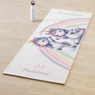 Tapis De Yoga Unicorns Namaste Yoga Poses Nom mignon Monogramme